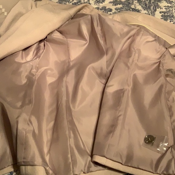 Calvin Klein Stretch Twill Peak Lapel Collar Open-front Jacket in Khaki - Picture 14 of 15